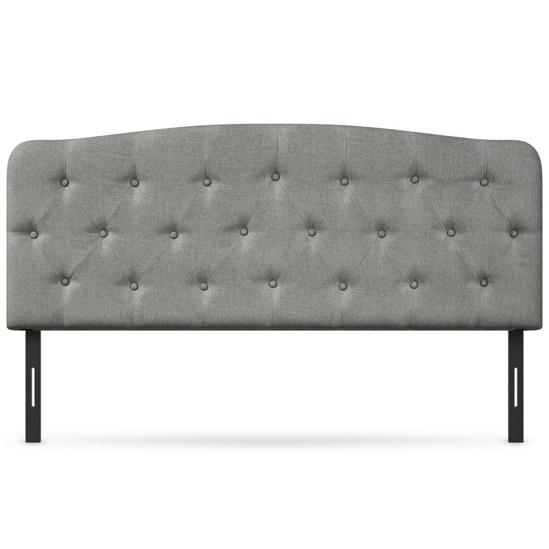 Faux Linen Headboard with Adjustable Heights-Light Gray - Relaxacare