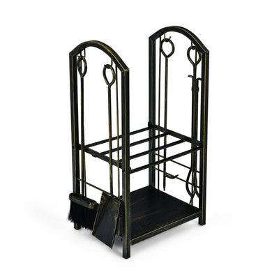 Fireplace Log Rack with 4 Pieces Fireplace Tools - Relaxacare