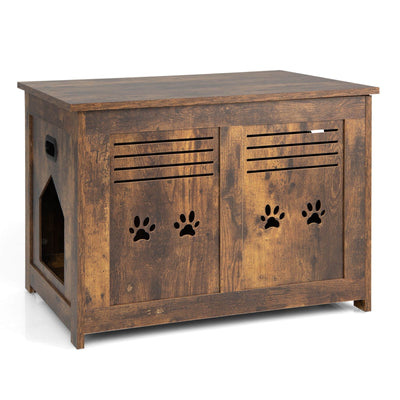 Flip-Top Hidden Cat Washroom Bench with Side Entrance - Relaxacare