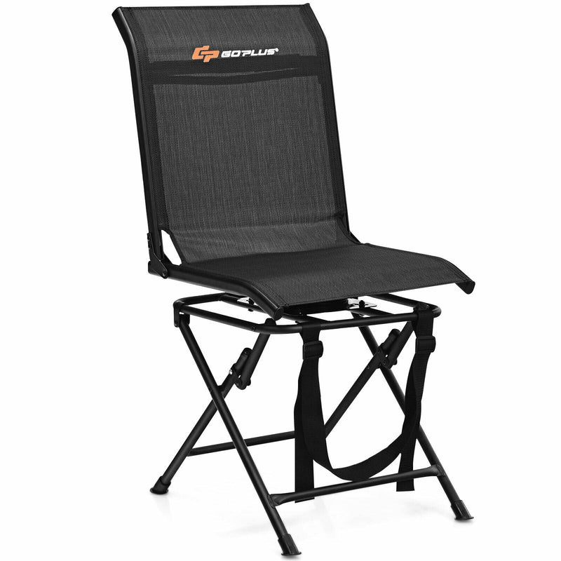 Foldable 360-degree Swivel Hunting Chair with Iron Frame for All-weather Outdoor - Relaxacare