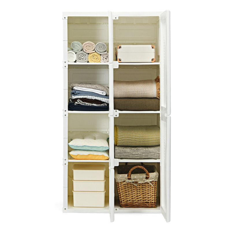 Foldable Armoire Wardrobe Closet with 8 Cubby Storage - Relaxacare