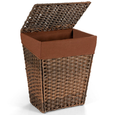 Foldable Handwoven Laundry Basket with Removable Liner - Relaxacare