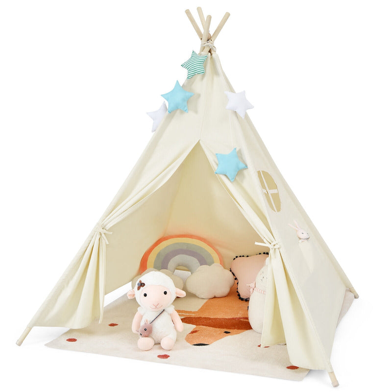 Foldable Kids Canvas Teepee Play Tent - Relaxacare