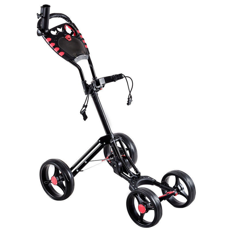 Folding 4 Wheels Golf Pull Push Cart Trolley - Relaxacare