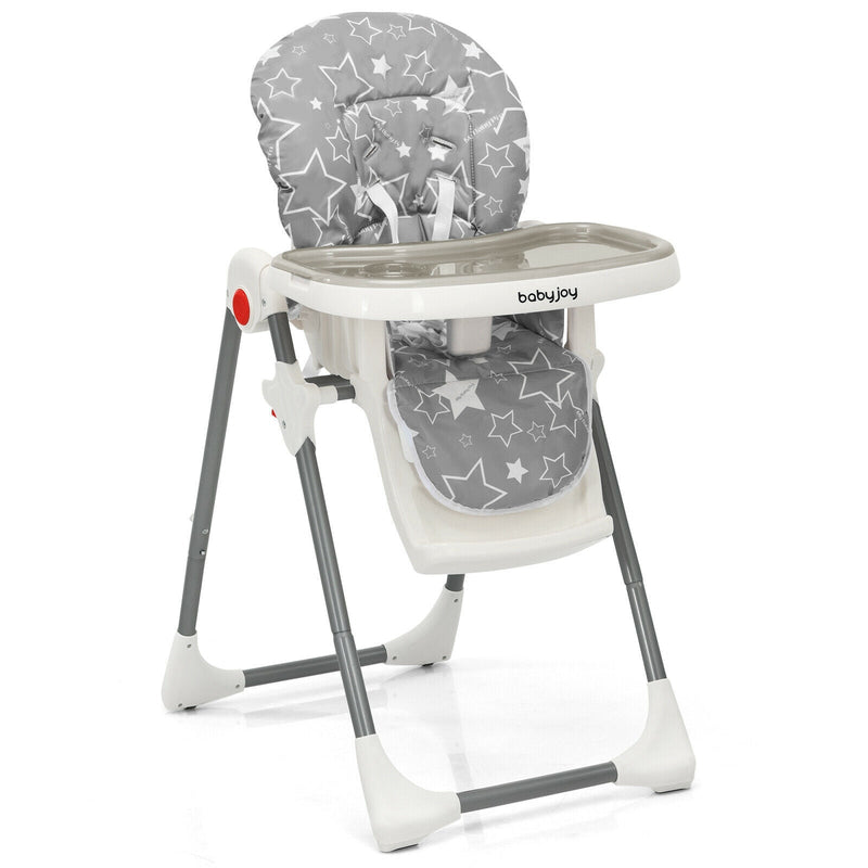 Folding Baby High Dining Chair with 6-Level Height Adjustment-Gray - Relaxacare