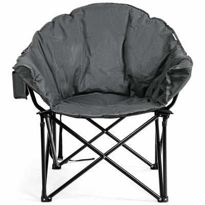 Folding Camping Moon Padded Chair with Carry Bag-Gray - Relaxacare