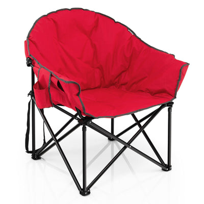 Folding Camping Moon Padded Chair with Carrying Bag-Red - Relaxacare