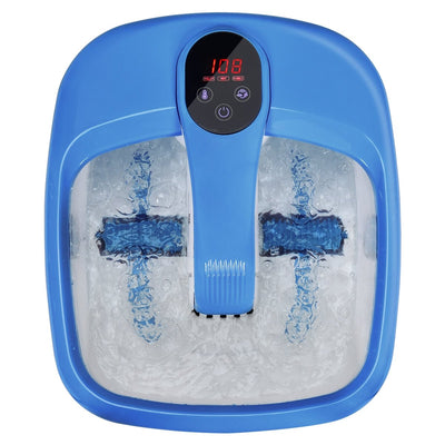 Folding Foot Massager with Digital Adjustable Temperature Control-Blue - Relaxacare