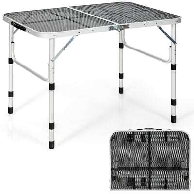 Folding Grill Table for Camping Lightweight Aluminum Metal Grill Stand Table - Relaxacare