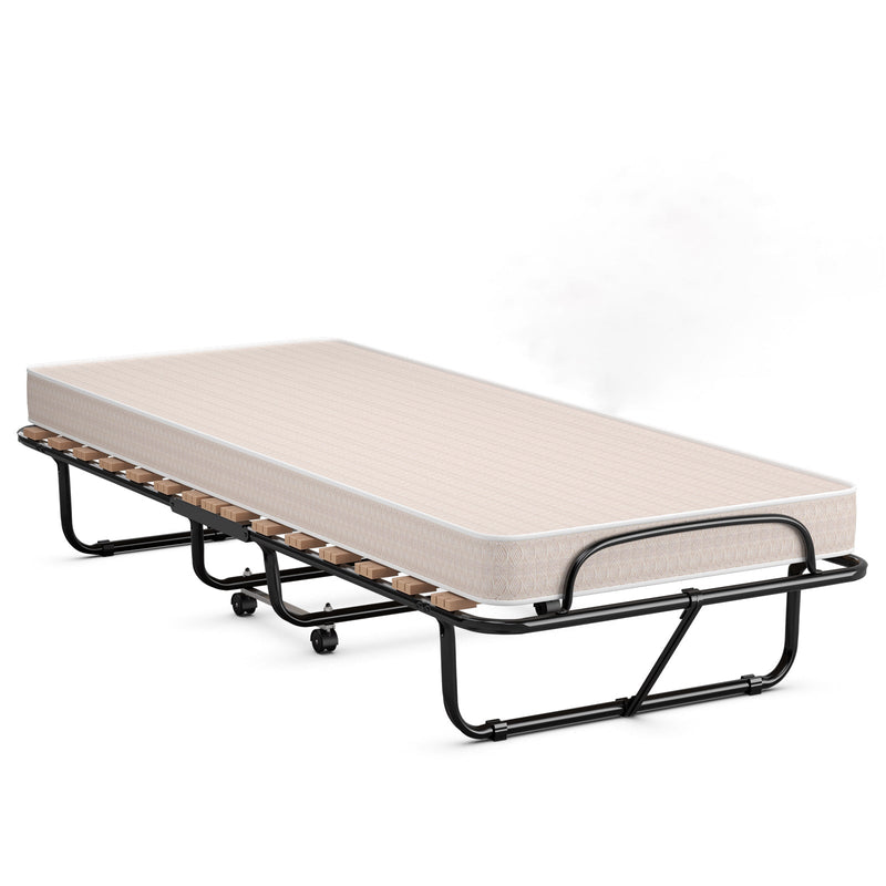 Folding Guest Bed with Memory Foam Mattress Made in Italy - Relaxacare