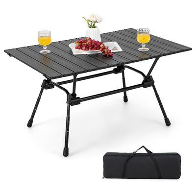 Folding Heavy-Duty Aluminum Camping Table with Carrying Bag - Relaxacare