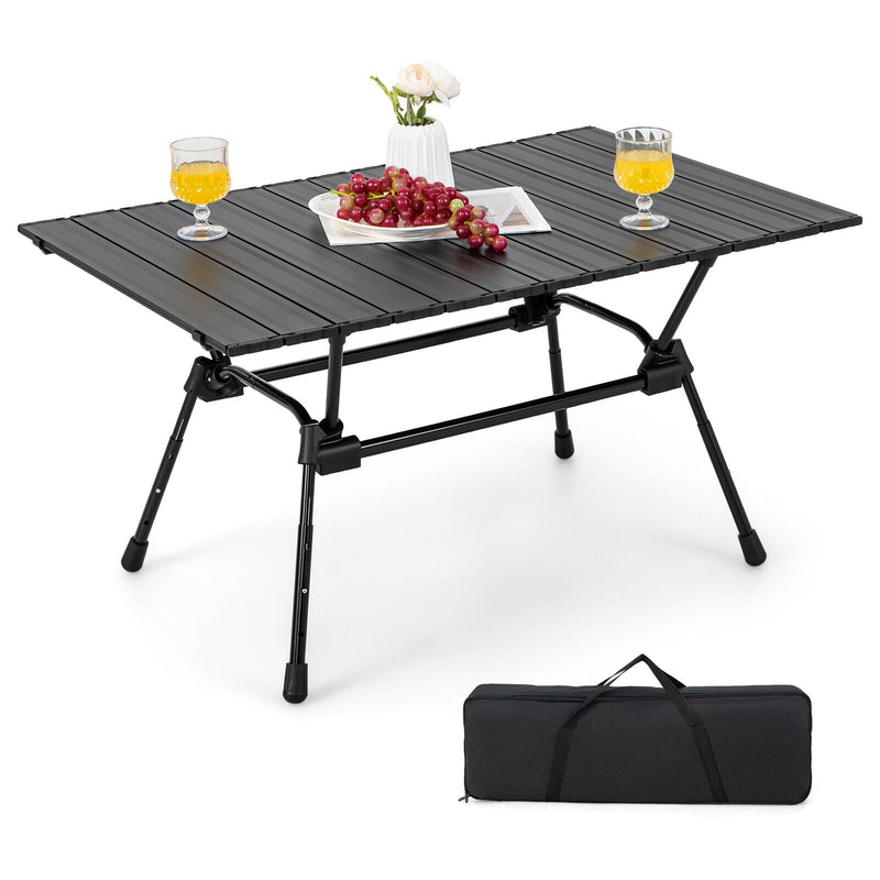 Folding Heavy-Duty Aluminum Camping Table with Carrying Bag - Relaxacare