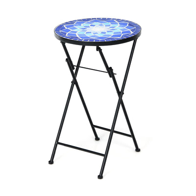 Folding Mosaic Side Table Accent Table - Relaxacare