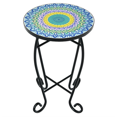 Folding Mosaic Side Table for Living Room - Relaxacare