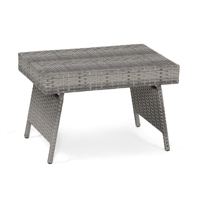 Folding PE Rattan Side Coffee Table Patio Garden Furniture - Relaxacare