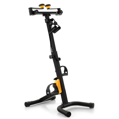 Folding Pedal Exercise Bike with Adjustable Resistance-Yellow - Relaxacare