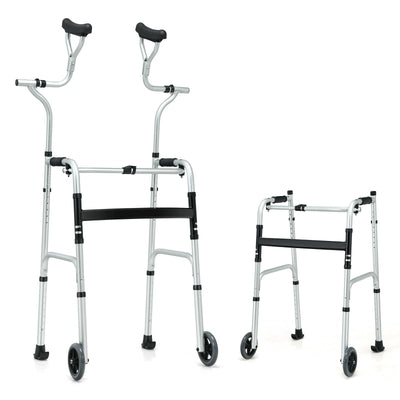 Folding Rehabilitation Auxiliary Standard Walker Aluminum Alloy with Support - Relaxacare