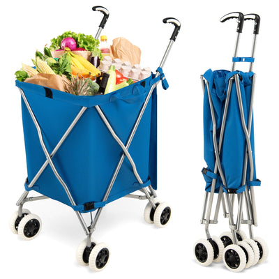 Folding Shopping Utility Cart with Water-Resistant Removable Canvas Bag - Relaxacare