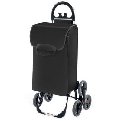 Folding Stair Climbing Shopping Cart with Removable Bag and Handle-Gray - Relaxacare