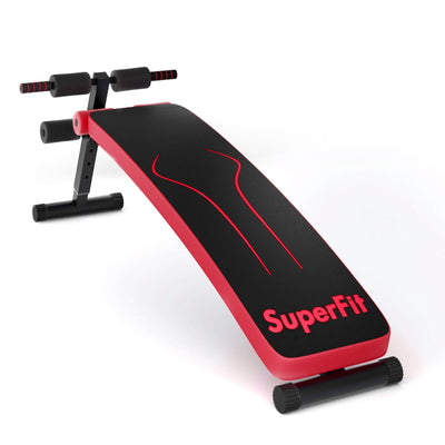 Folding Weight Bench Adjustable Sit-up Board Workout Slant Bench-Red - Relaxacare