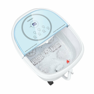 Foot Spa Bath Massager with 3-Angle Shower and Motorized Rollers-Blue - Relaxacare
