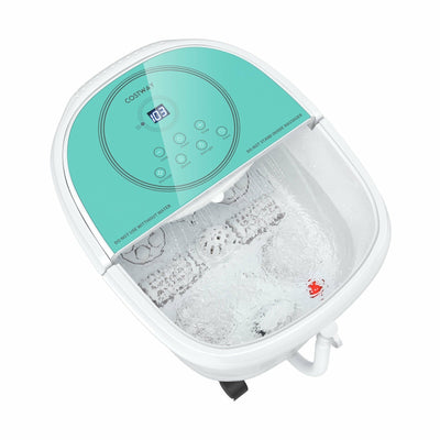 Foot Spa Bath Massager with 3-Angle Shower and Motorized Rollers-Green - Relaxacare