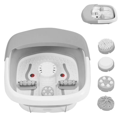 Foot Spa Bath Motorized Massager with Heat Red Light-Gray - Relaxacare