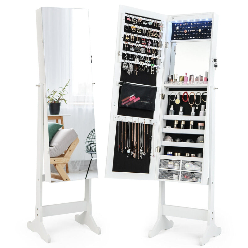 Free Standing Full Length Jewelry Armoire with Lights - Relaxacare