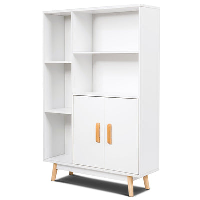 Free Standing Pantry Cabinet with 2 Door Cabinet and 5 Shelves - Relaxacare