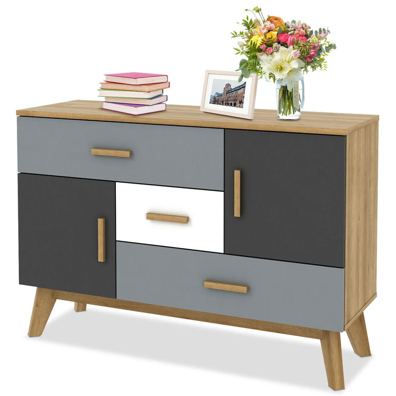 Free-standing Storage Floor Cabinet with 2 Doors and 3 Drawers - Relaxacare