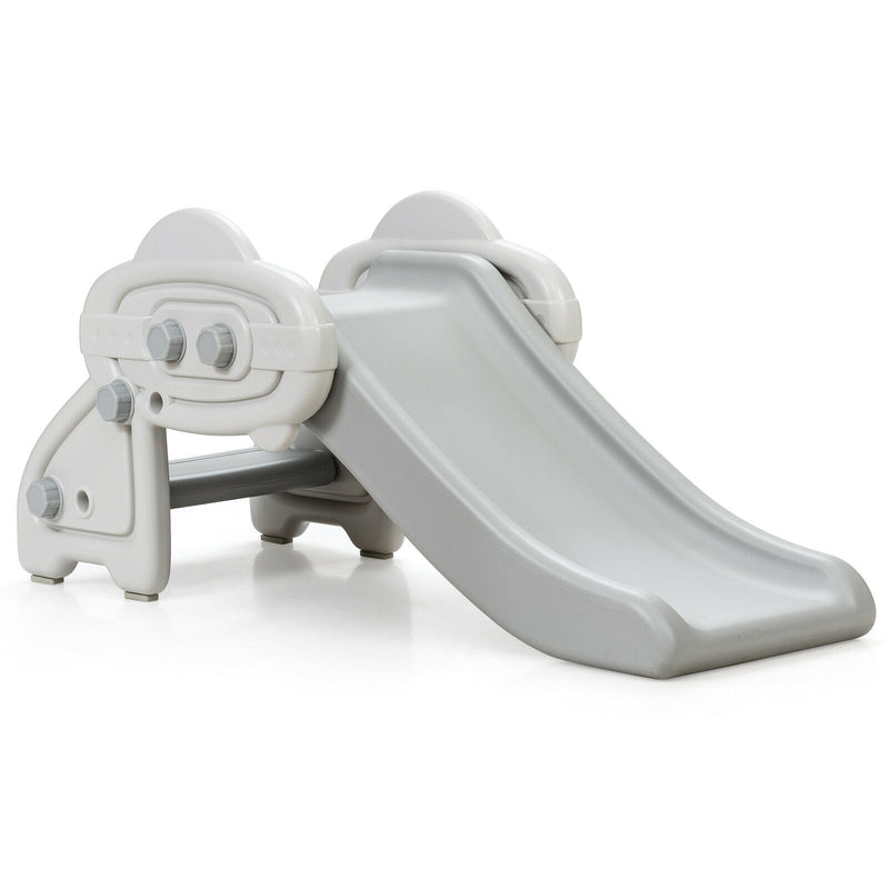 Freestanding Baby Mini Play Climber Slide Set with HDPE anf Anti-Slip Foot Pads-Gray - Relaxacare