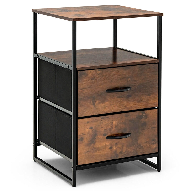 Freestanding Cabinet Dresser with Wooden Top Shelves - Relaxacare
