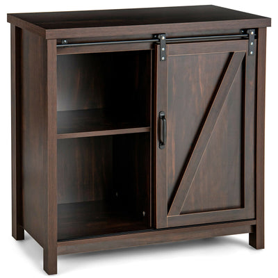 Freestanding Kitchen Buffet Storage Cabinet with Sliding Barn Door - Relaxacare