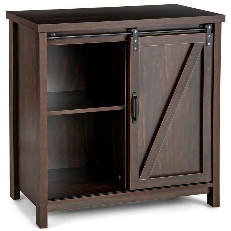 Freestanding Kitchen Buffet Storage Cabinet with Sliding Barn Door - Relaxacare