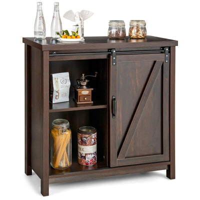Freestanding Storage Buffet Sideboard Cabinet-Rustic Brown - Relaxacare
