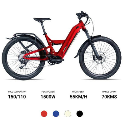 Frey Bike - CC Bafang M620 - Full Suspension - Up To 55 KM/H - Relaxacare