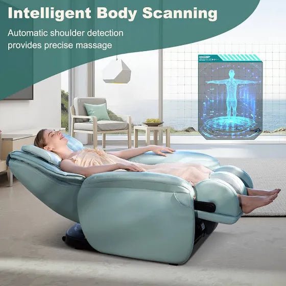 Full Body Zero Gravity Massage Chair with Pillow-Brown - Relaxacare