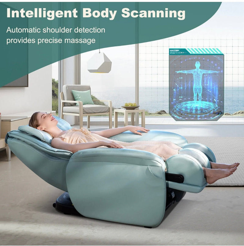 Full Body Zero Gravity Massage Chair with Pillow-Brown - Relaxacare
