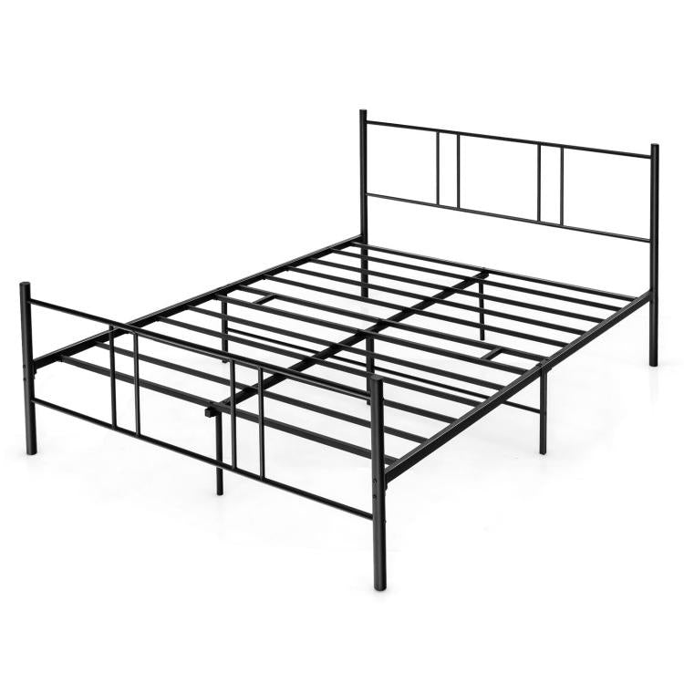 Full/Queen Size Metal Bed Frame with Headboard and Footboard-Queen Size - Relaxacare