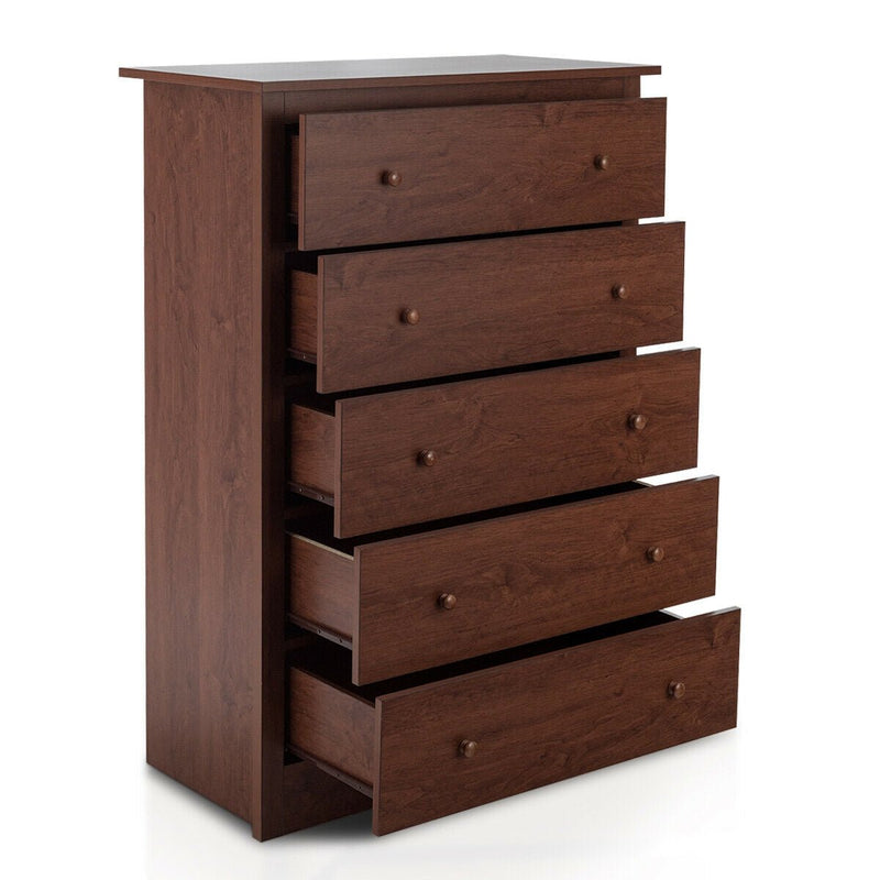 Functional Storage Organized Dresser with 5 Drawer-Brown - Relaxacare
