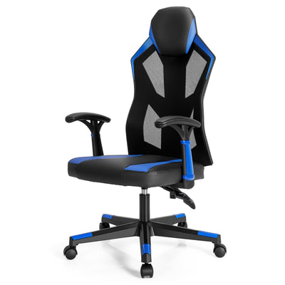 Gaming Chair with Adjustable Mesh Back-Blue - Relaxacare