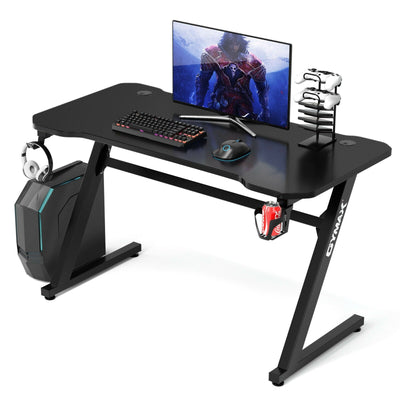 Gaming Desk Z-Shaped Computer Office Table with Gaming Handle Rack - Relaxacare