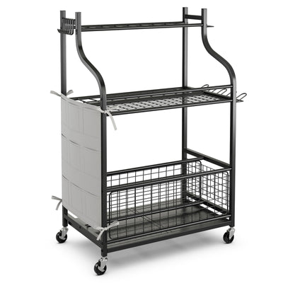 Garden Tool Organizer with Wheels and Hooks - Relaxacare