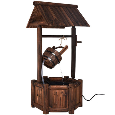 Garden Wooden Wishing Water Fountain with Pump - Relaxacare