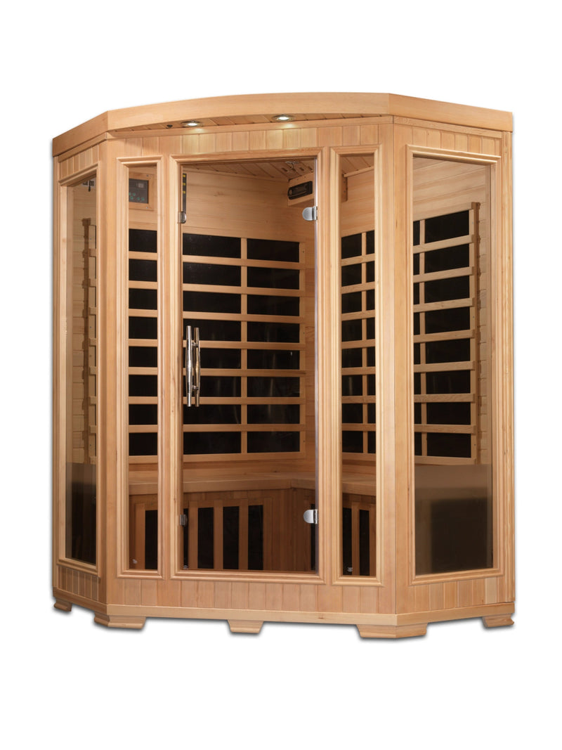 GDI-Premium Series-Rebecca Corner Unit Sauna With Hemlock wood and Chromotherapy P6-H356-01 - Relaxacare