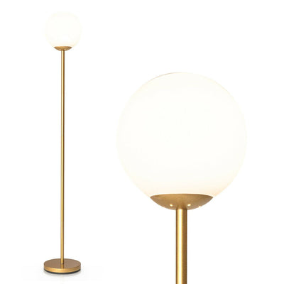 Glass Globe LED Floor Lamp with Acrylic Lampshade - Relaxacare