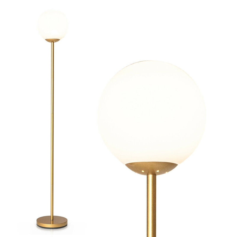 Glass Globe LED Floor Lamp with Acrylic Lampshade - Relaxacare