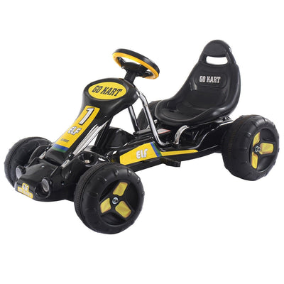 Go Kart Kids Ride On Car Pedal Powered Car 4 Wheel Racer Toy Stealth Outdoor-Black - Relaxacare