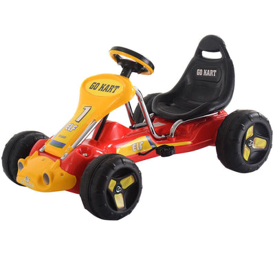 Go Kart Kids Ride On Car Pedal Powered Car 4 Wheel Racer Toy Stealth Outdoor-Red - Relaxacare