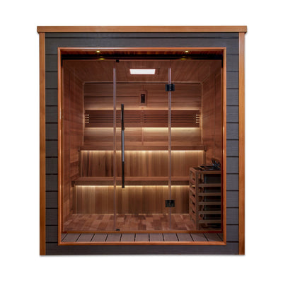 Golden Designs Bergen 4-6 Person 2 Tier Traditional Outdoor Sauna GDI-8206-01 - Relaxacare